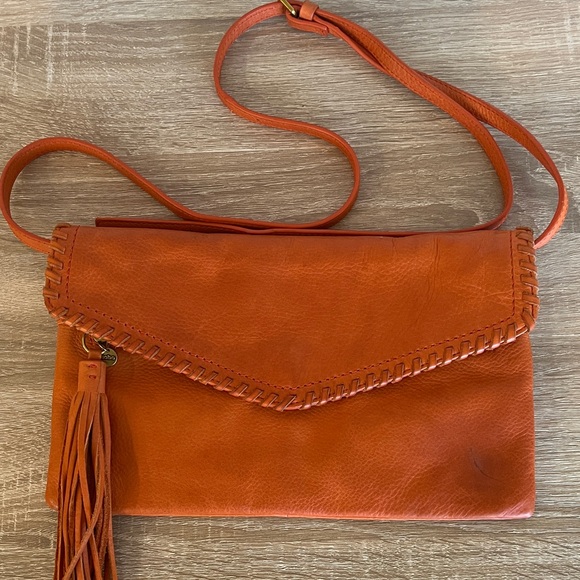 HOBO Handbags - HOBO Orange Leather Crossbody Bag w detailed liner